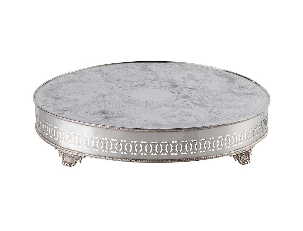 16 Simple Round Wedding Cake Stand, 16 Inch Silver Round Wedding Cake Stand